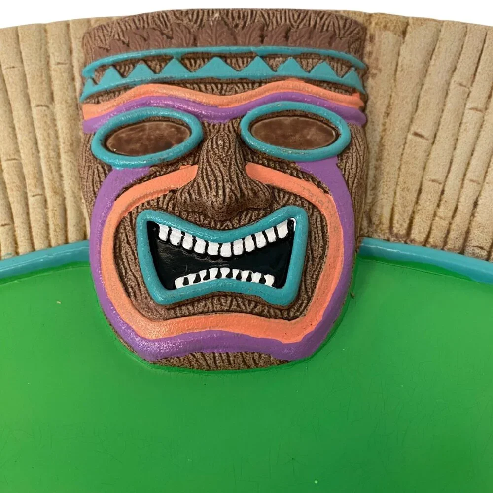 Easter Unlimited Tiki Bar Large Round Serving Platter Tray 3D Masks‎ Hawaii Luau